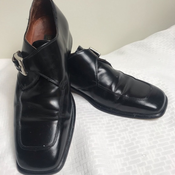Brassboot Luxury Black Leather Monk-Strap Shoes - Picture 1 of 9